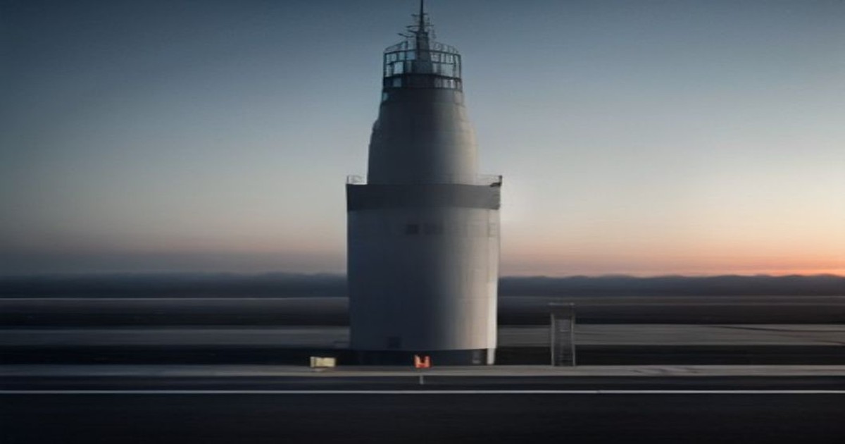 Air traffic control tower at Oslo Gardermoen under a quiet sky